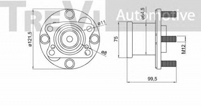 TREVI AUTOMOTIVE wb1067 -  Комплект подшипника ступицы колеса